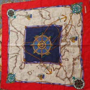 Vtg Royal Cruise Silk Square Scarf 34 in.